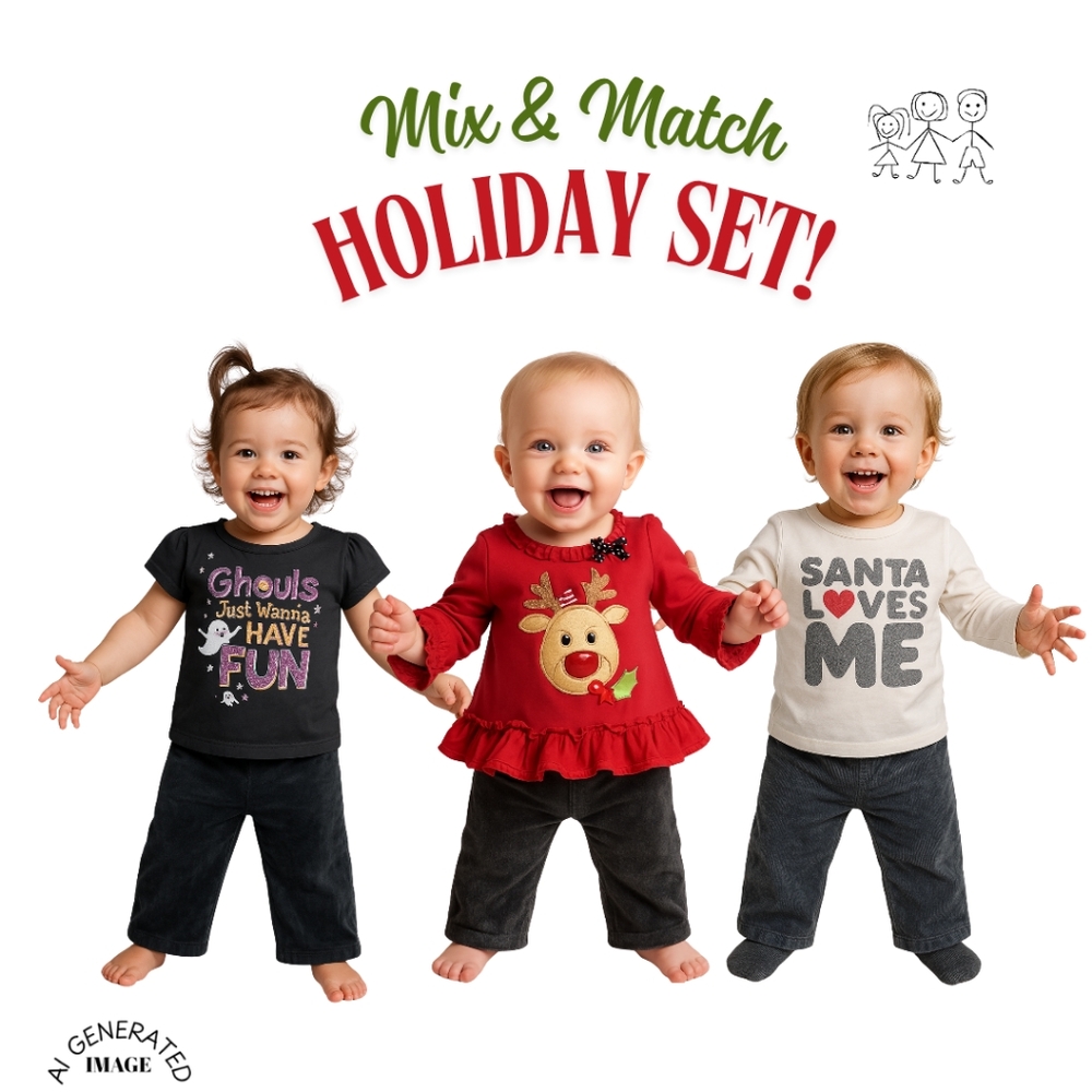GIRL'S 4 PIECE HOLIDAY OUTFITS SIZE 18 MOS